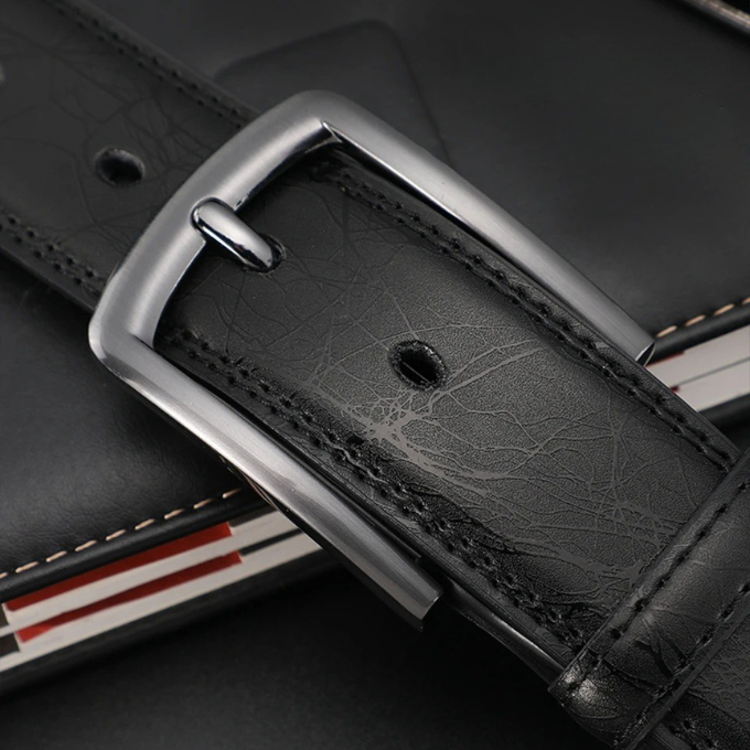 GRAYSON — Gunmetal Cowhide Belt