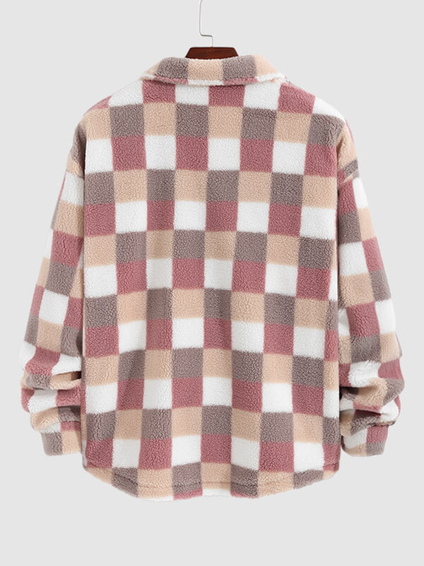 HARROWCLIFF — Plaid Luxe Faux Fur Jacket