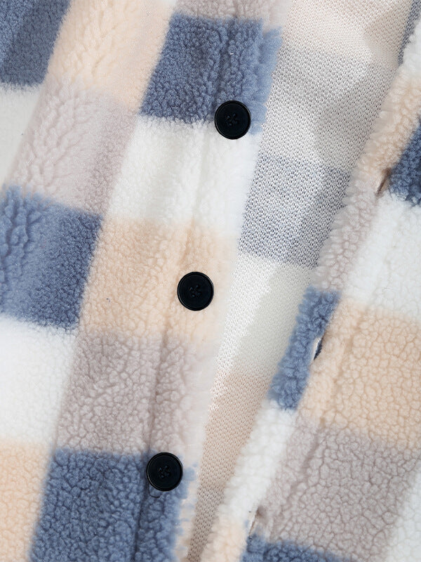 HARROWCLIFF — Plaid Luxe Faux Fur Jacket