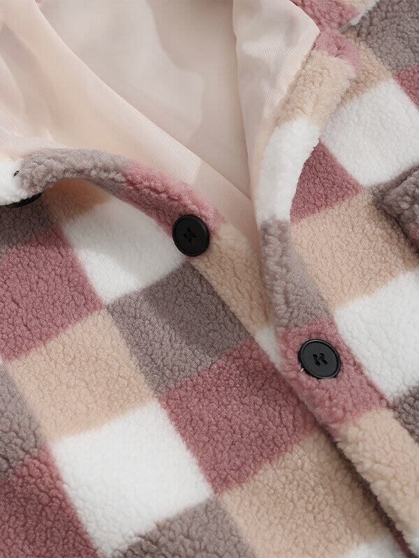 HARROWCLIFF — Plaid Luxe Faux Fur Jacket