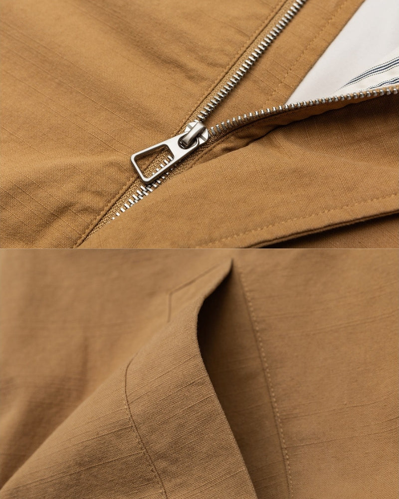 Striped Kraag Classic Zip‑Front Jacket