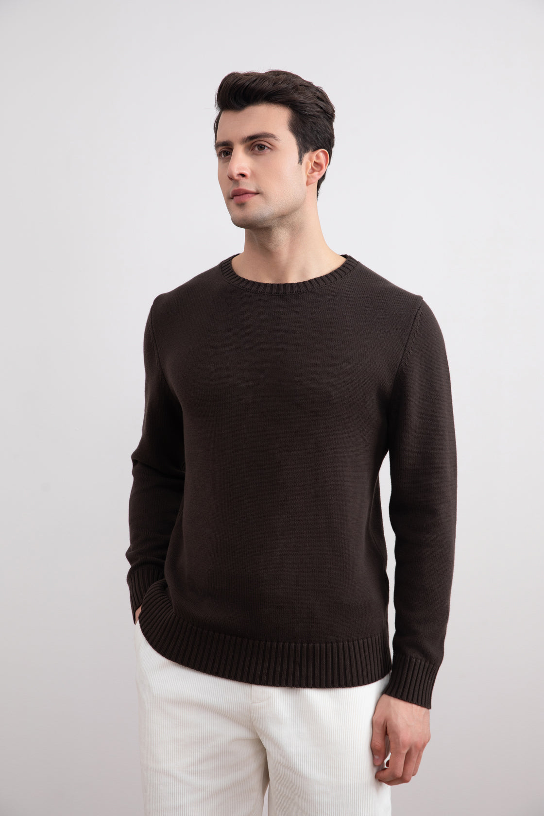 Dark Brown Cham Crewneck Sweater