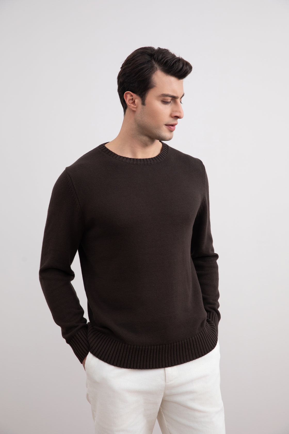 Dark Brown Cham Crewneck Sweater