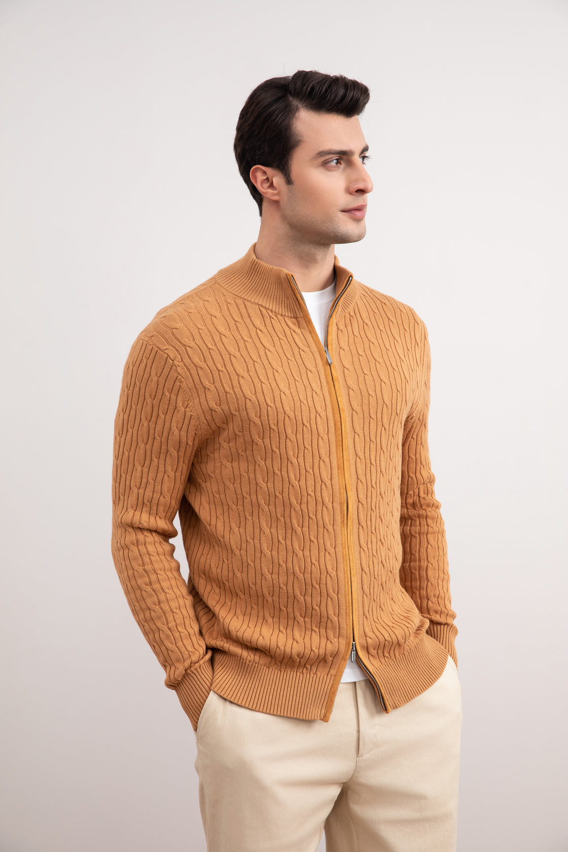 Sienna Cable Knit full-zip Sweater