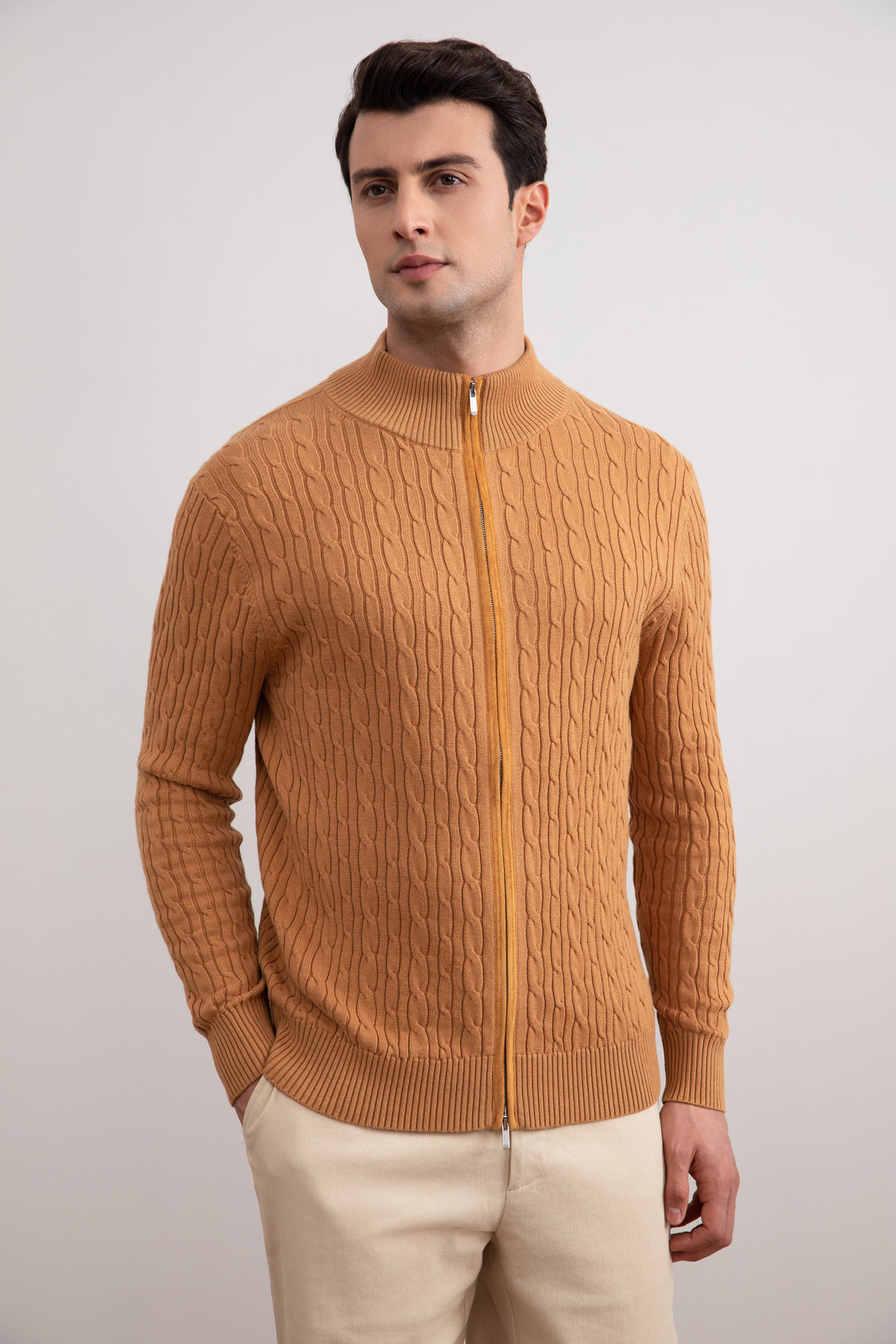 Sienna Cable Knit full-zip Sweater