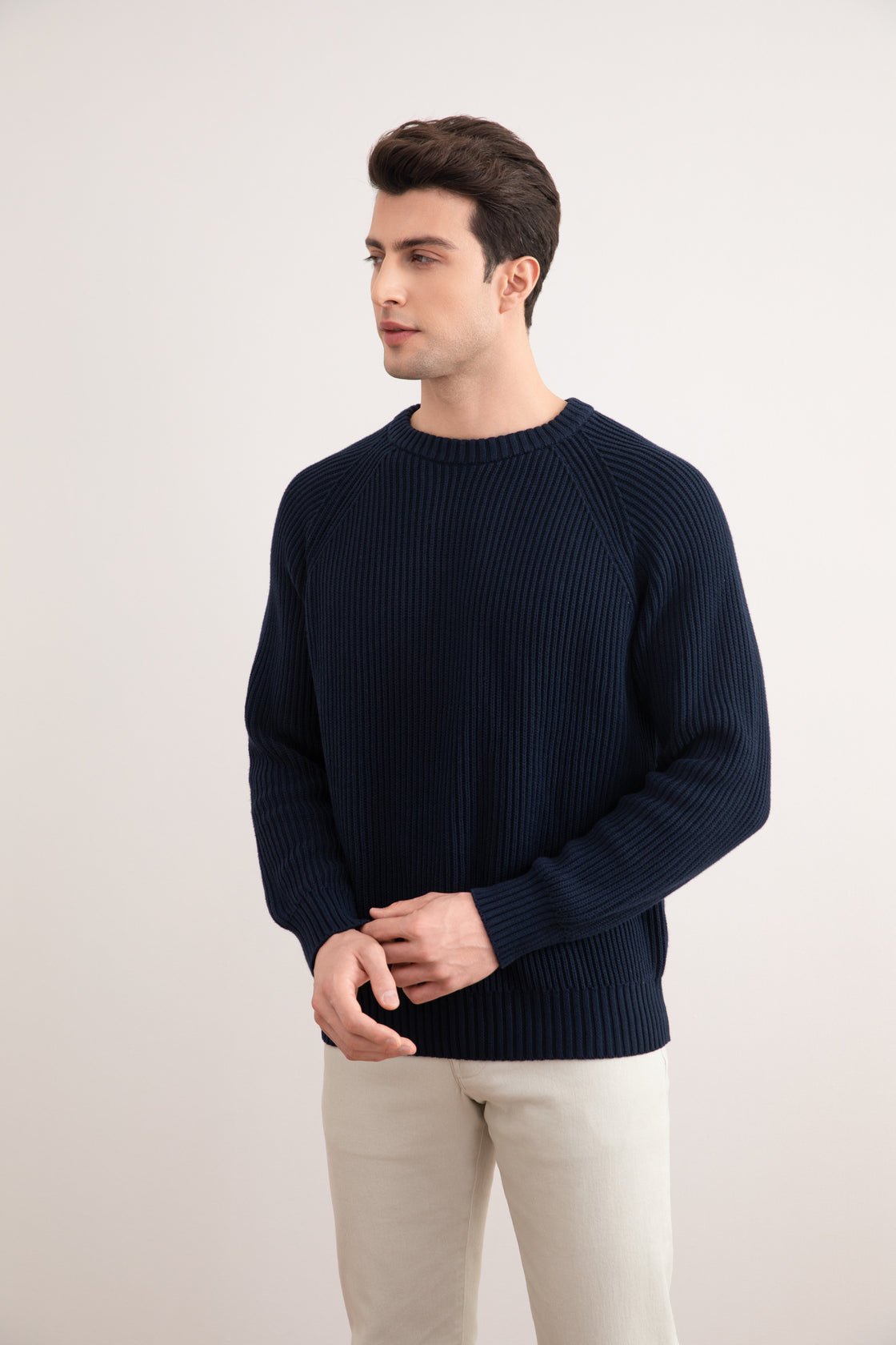 Navy English Rib Crewneck
