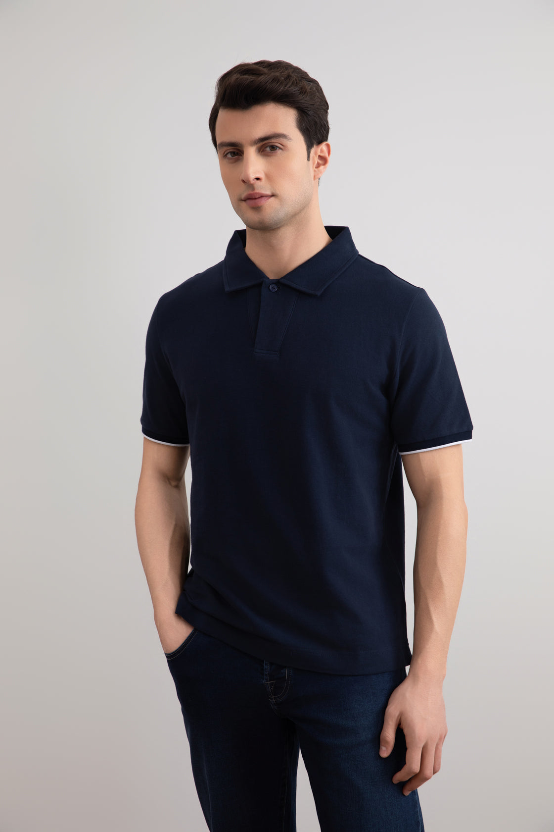 Navy Cruise Open Polo Shirt