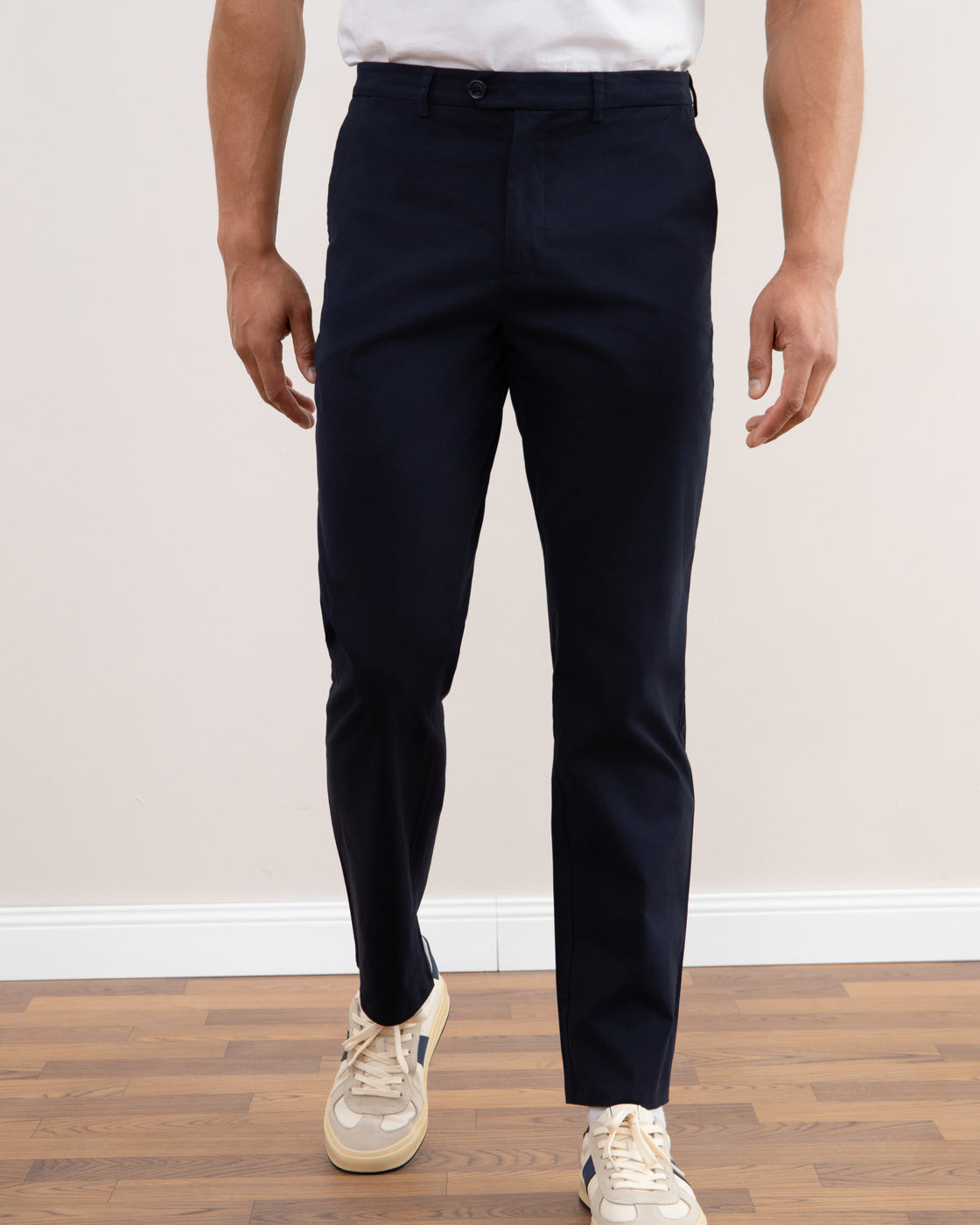 Navy Blue Straight-Fit Chino