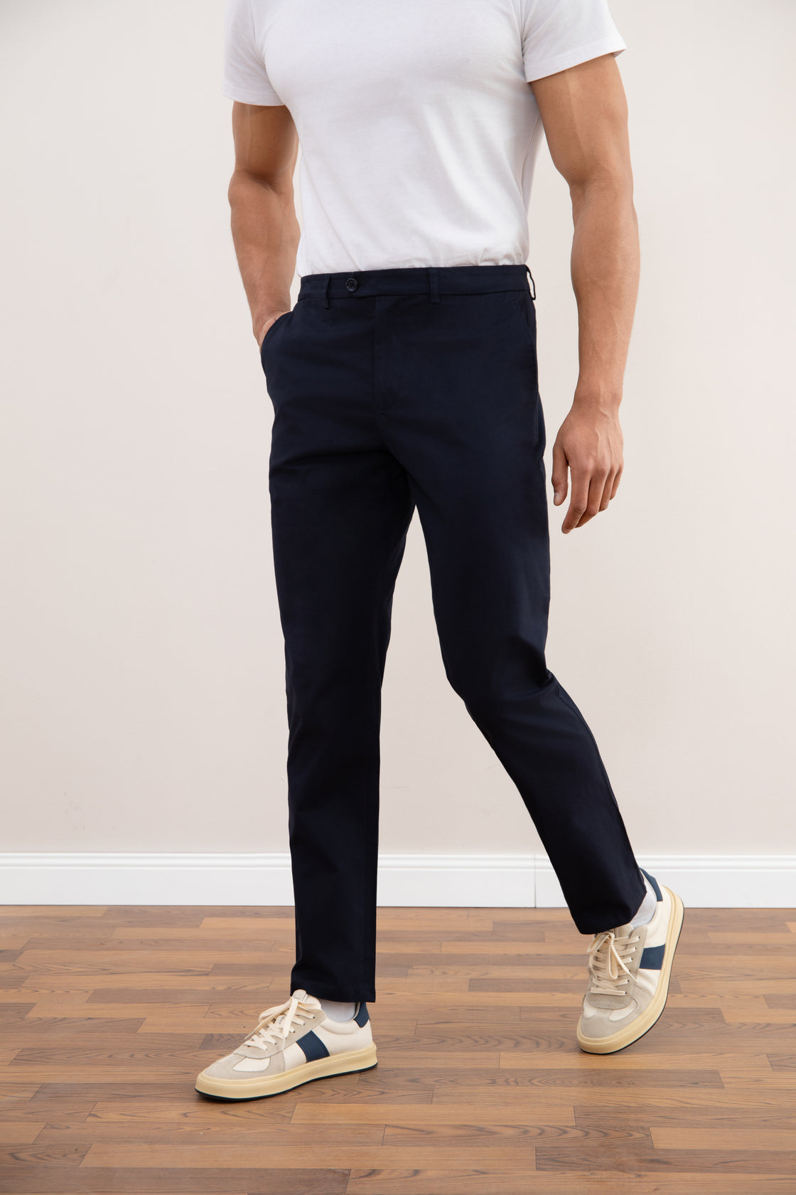 Navy Blue Straight-Fit Chino