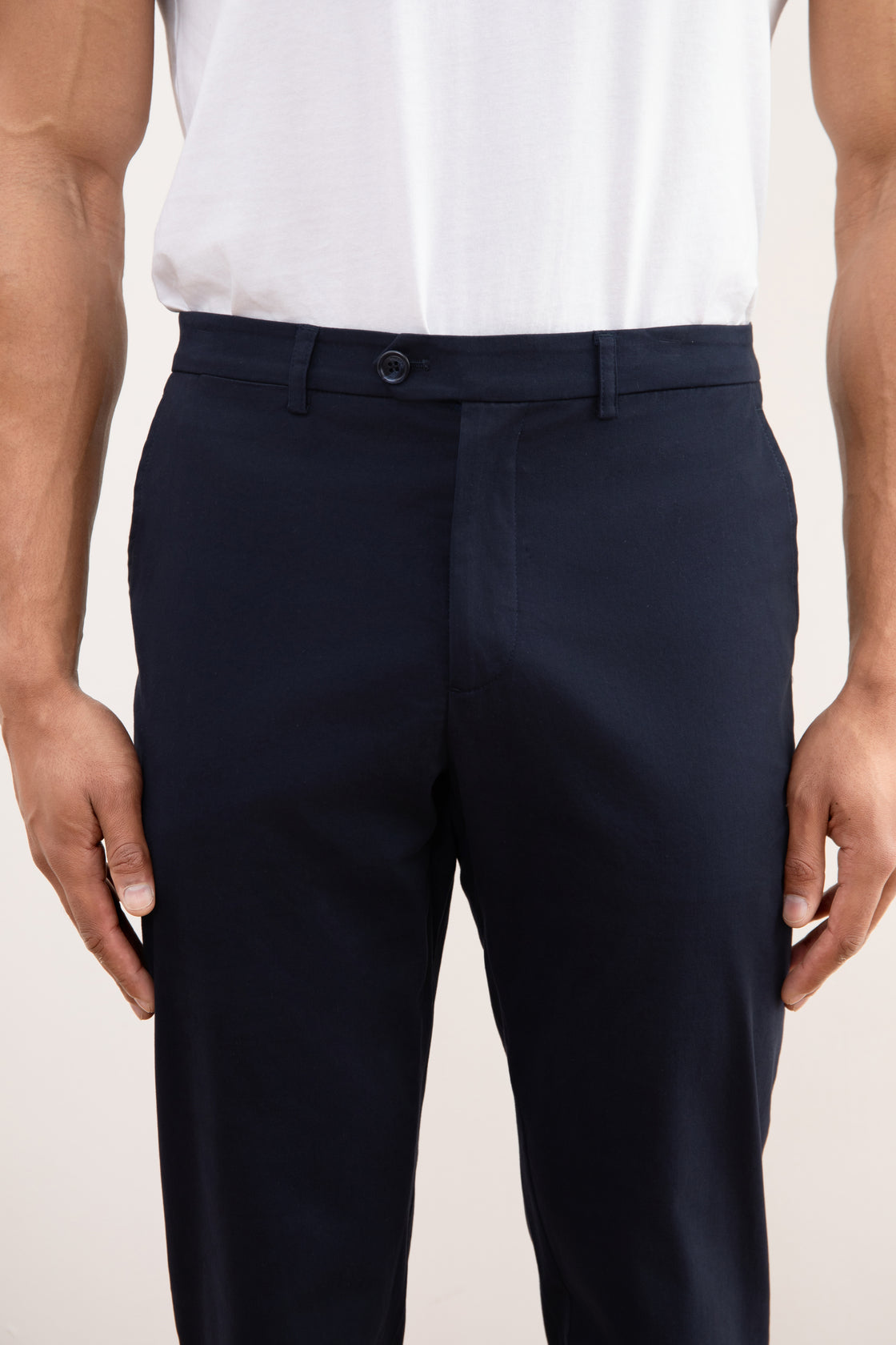 Navy Blue Straight-Fit Chino