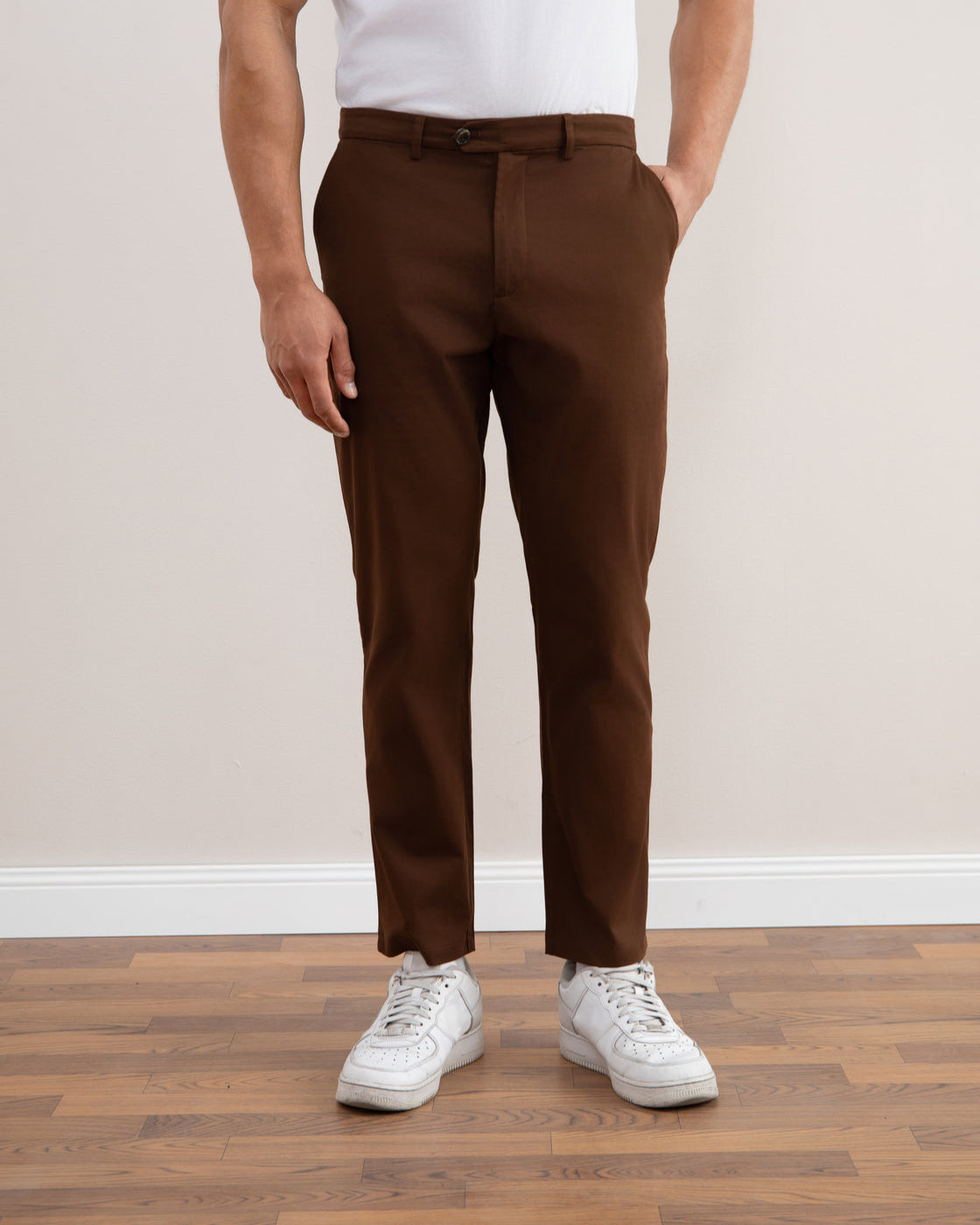 Brown Straight-Fit Chino