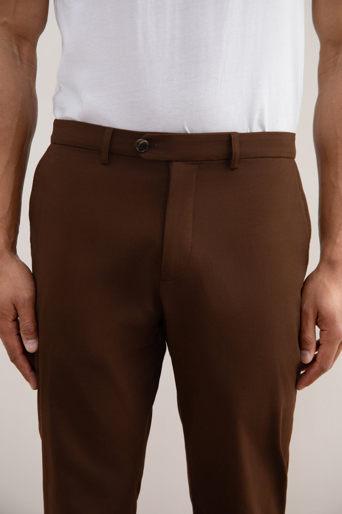 Brown Straight-Fit Chino