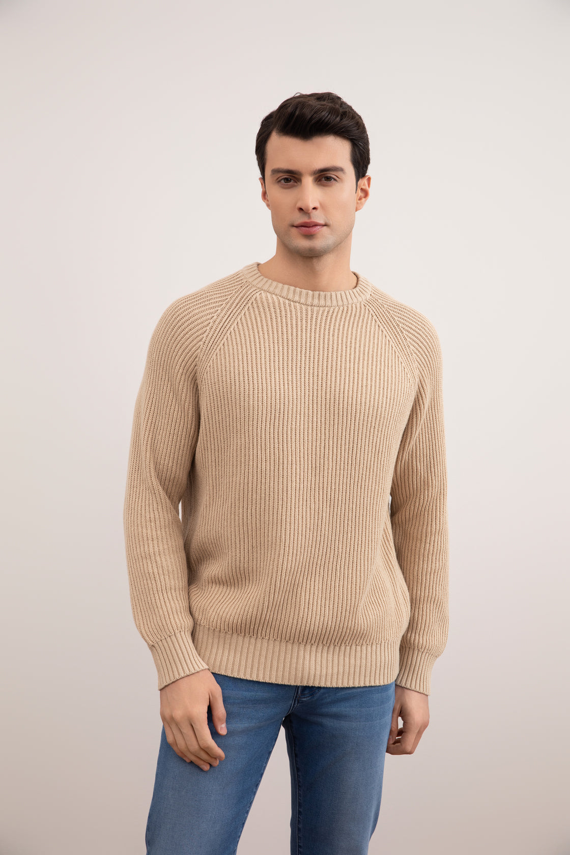 Tan English Rib Crewneck