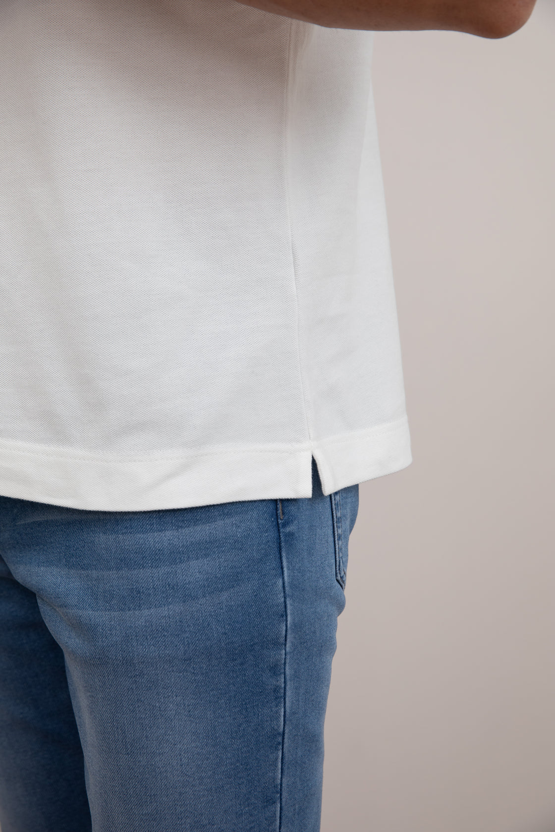 White Cotton-Piqué Polo Shirt