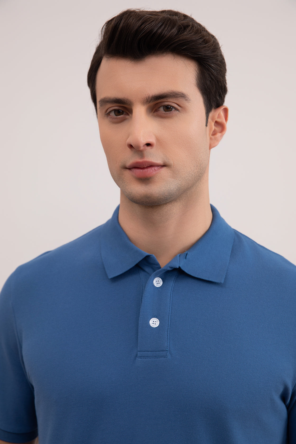 Blue Cotton-Piqué Polo Shirt