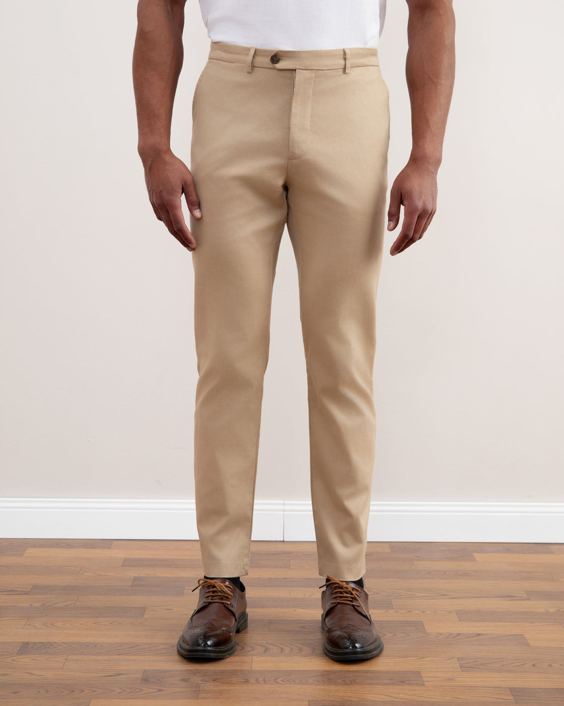 Tan Straight-Fit Chino