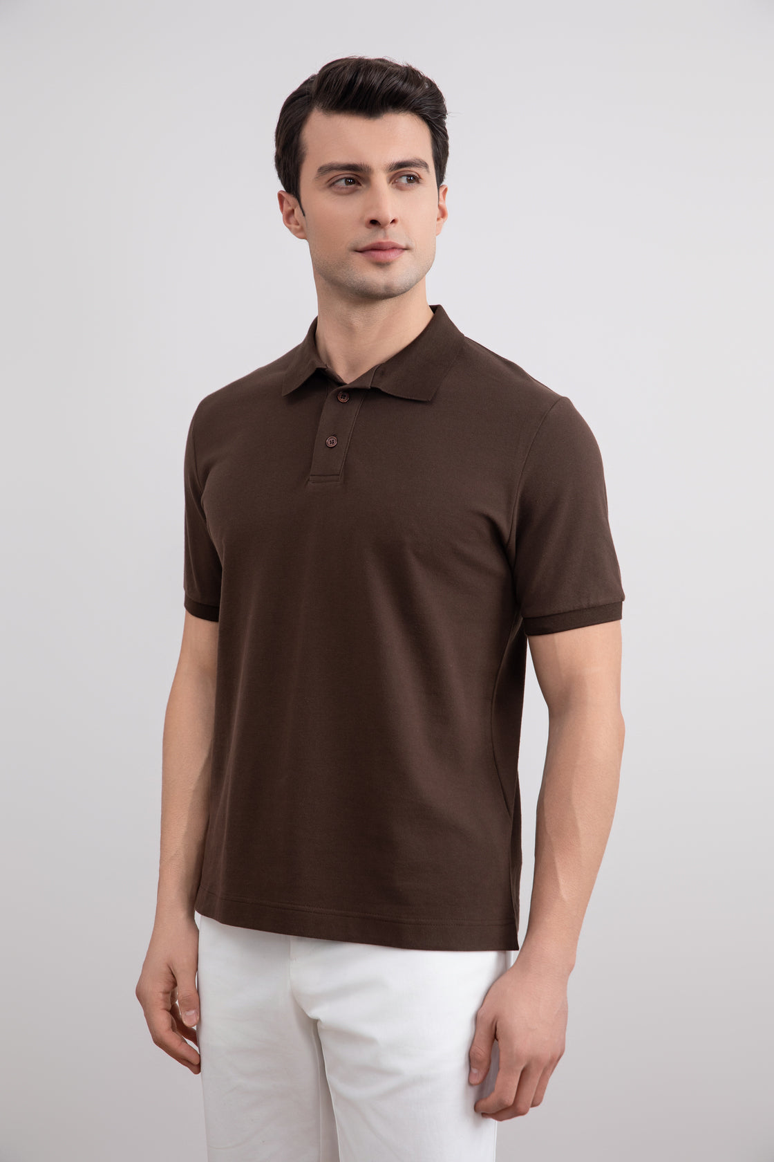 Brown Cotton-Piqué Polo Shirt