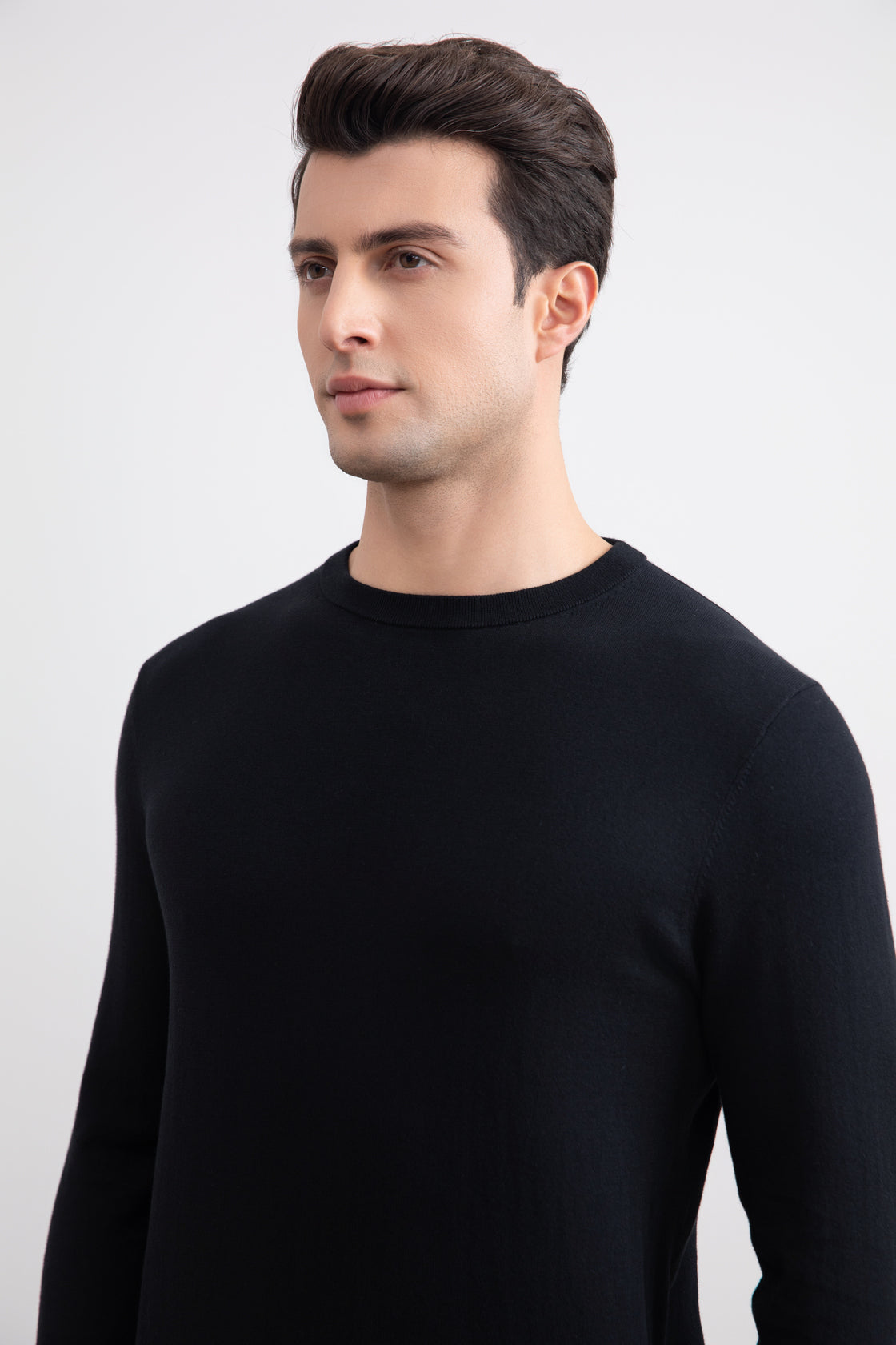 Black Lightweight Crewneck Sweater