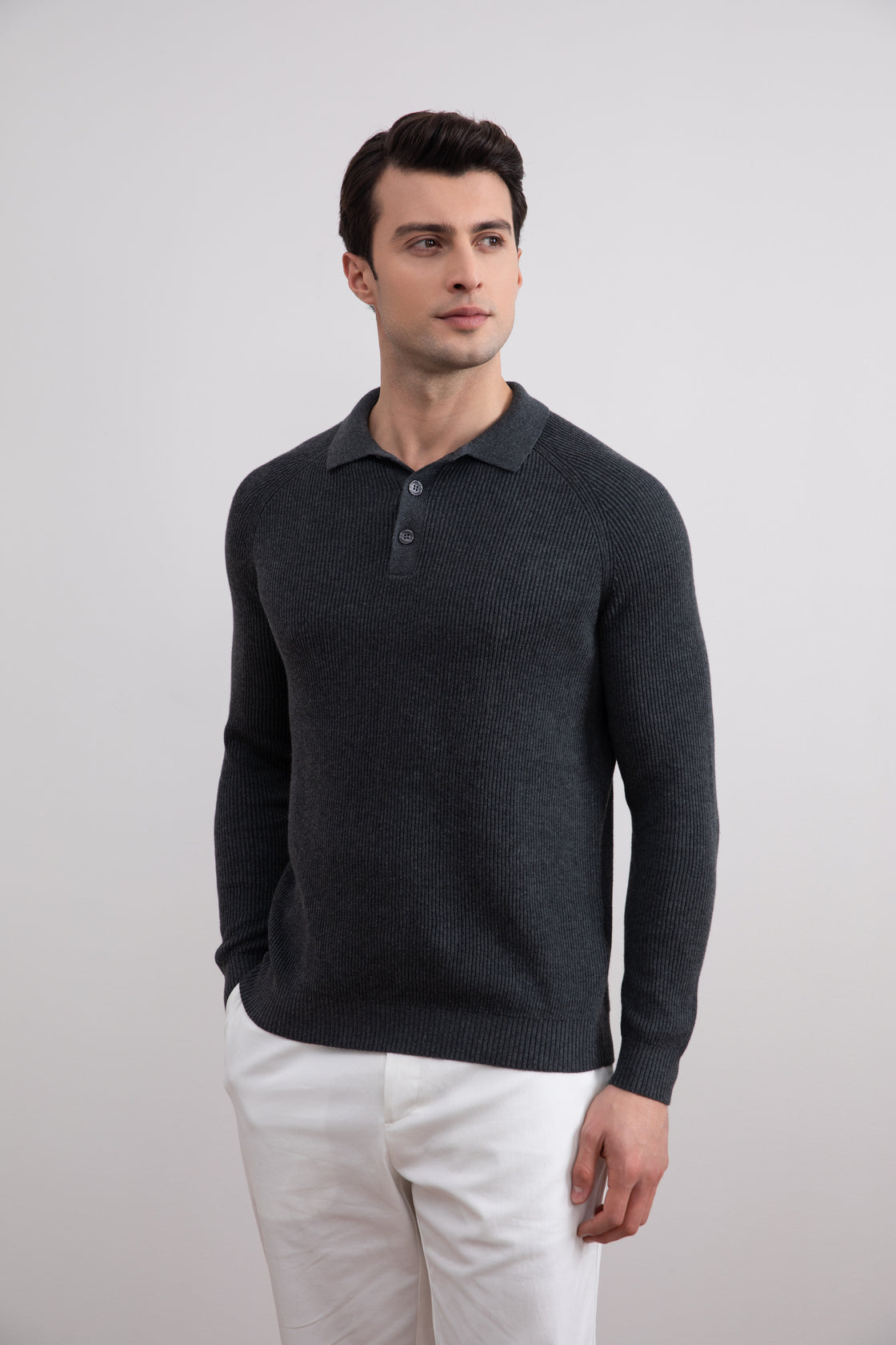 Polo côtelé anglais anthracite