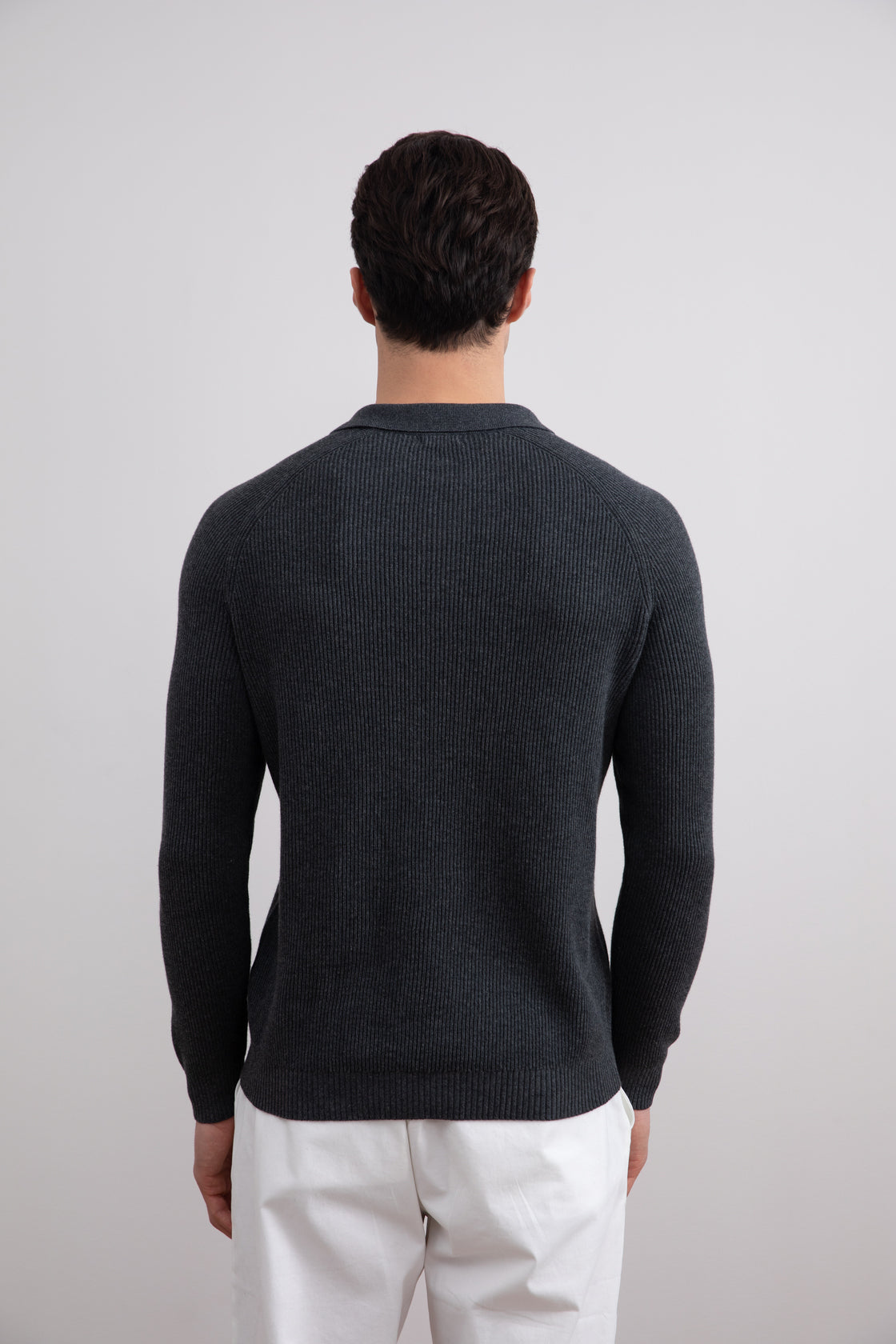 Polo côtelé anglais anthracite