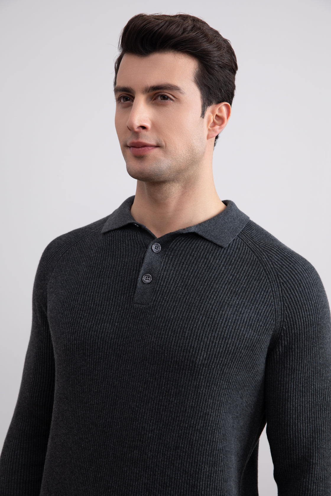 Polo côtelé anglais anthracite