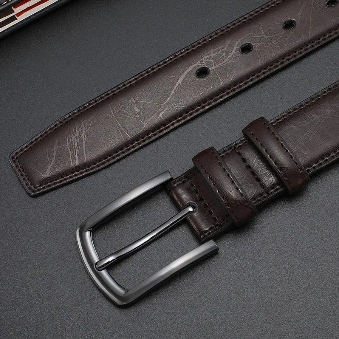 GRAYSON — Gunmetal Cowhide Belt