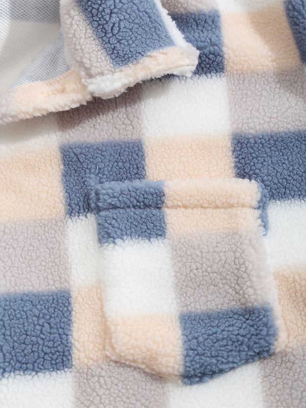 HARROWCLIFF — Plaid Luxe Faux Fur Jacket