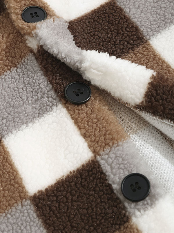 HARROWCLIFF — Plaid Luxe Faux Fur Jacket