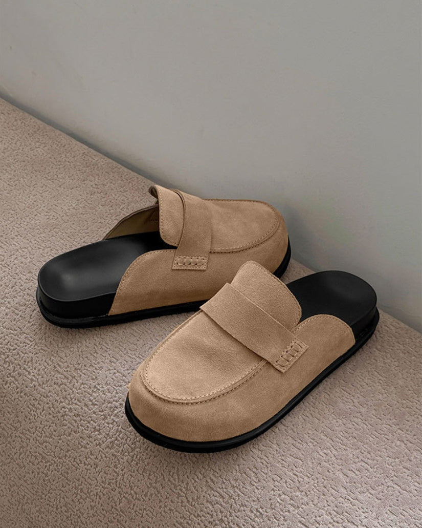 Suede Mule Loafers