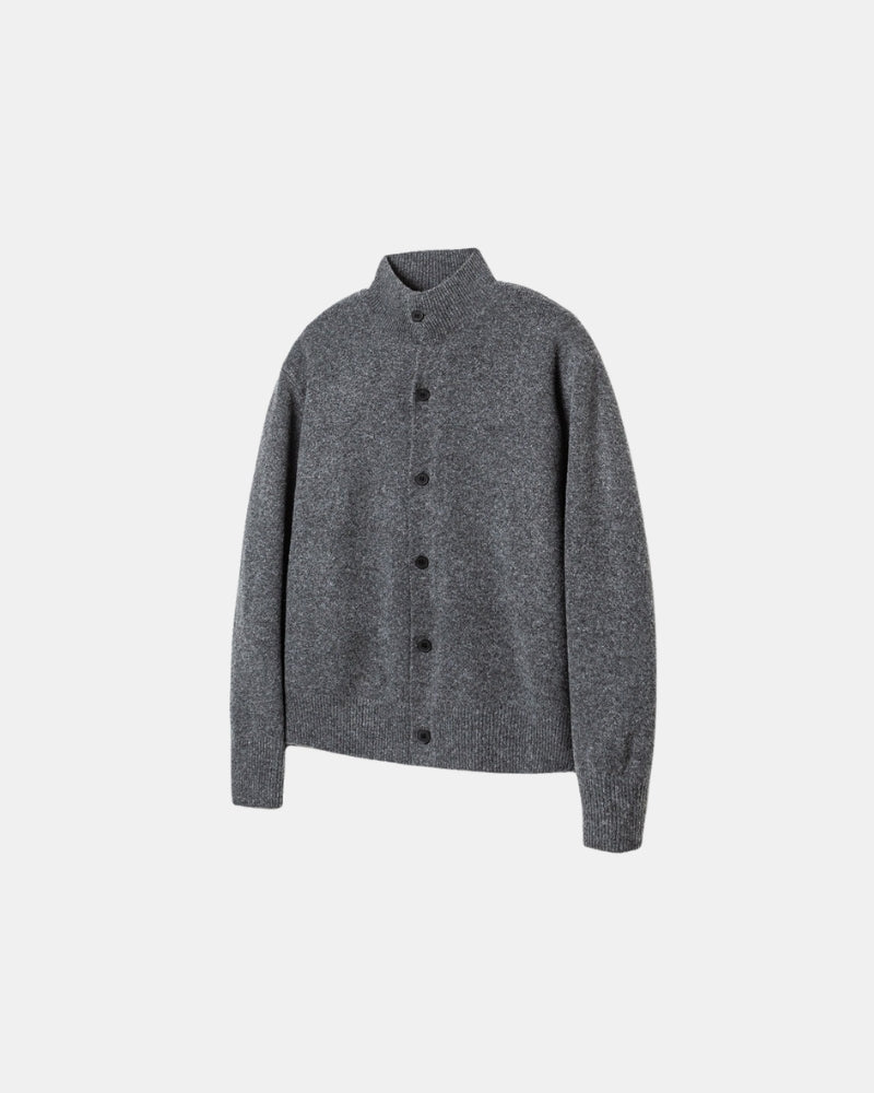 Wool Blend Classic Knit Button Cardigan