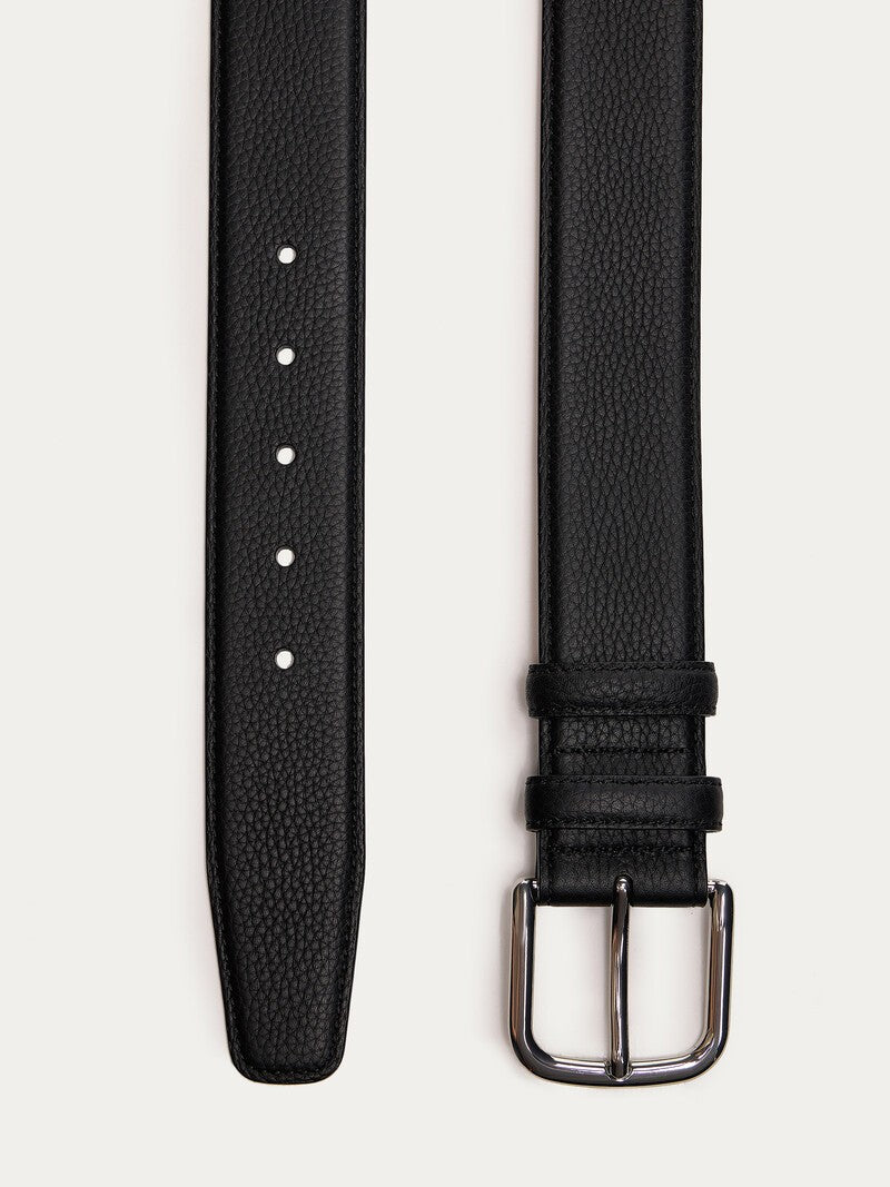 Silver buckle belt - black