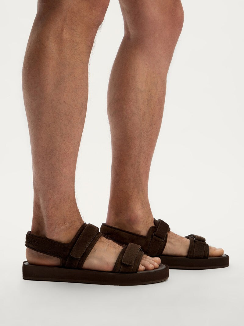 Suede Strappy Sandals Dark chocolate