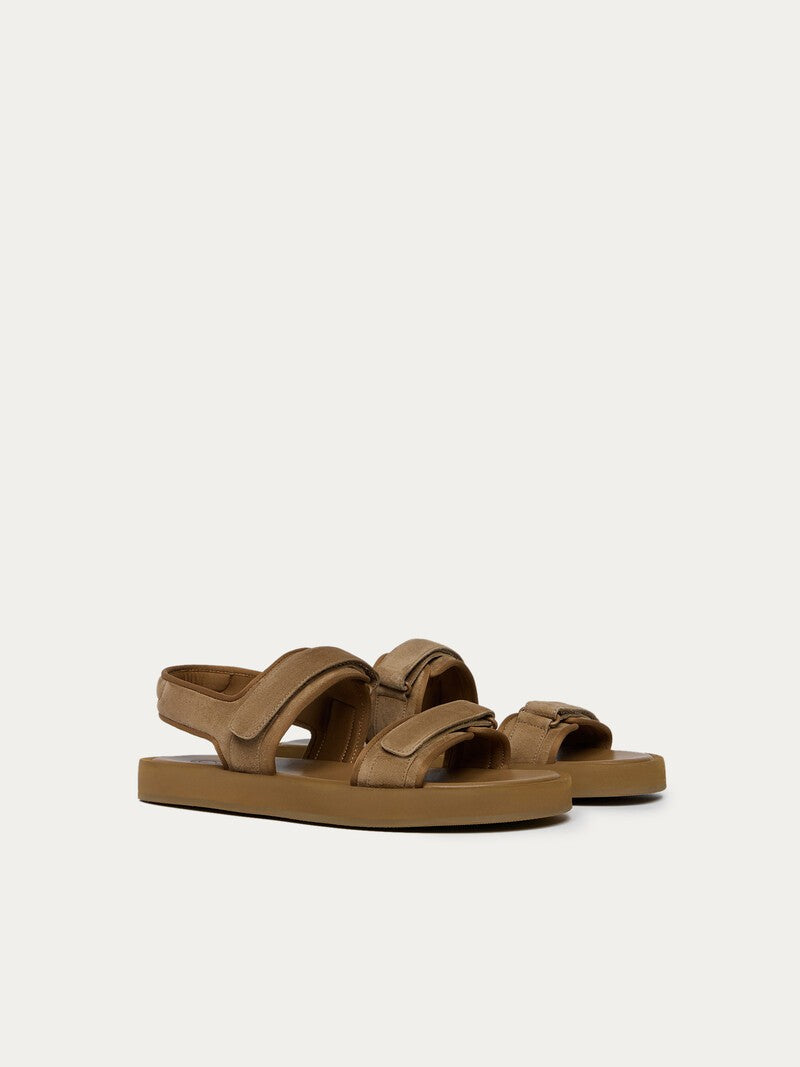 Suede Strappy Sandals Tobacco