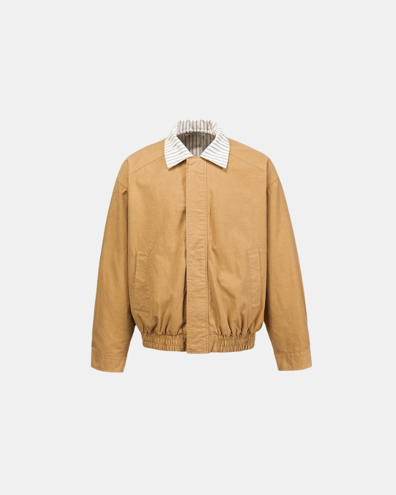 Striped Kraag Classic Zip‑Front Jacket