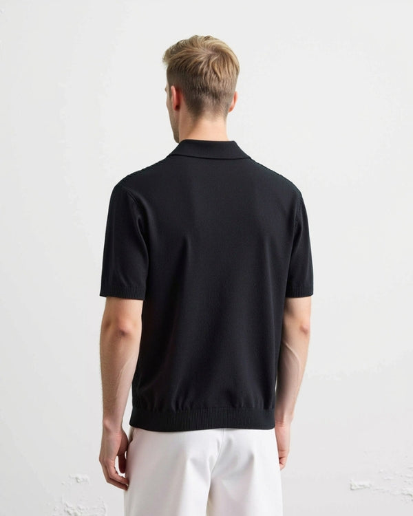 Textured Zip Polo Knit