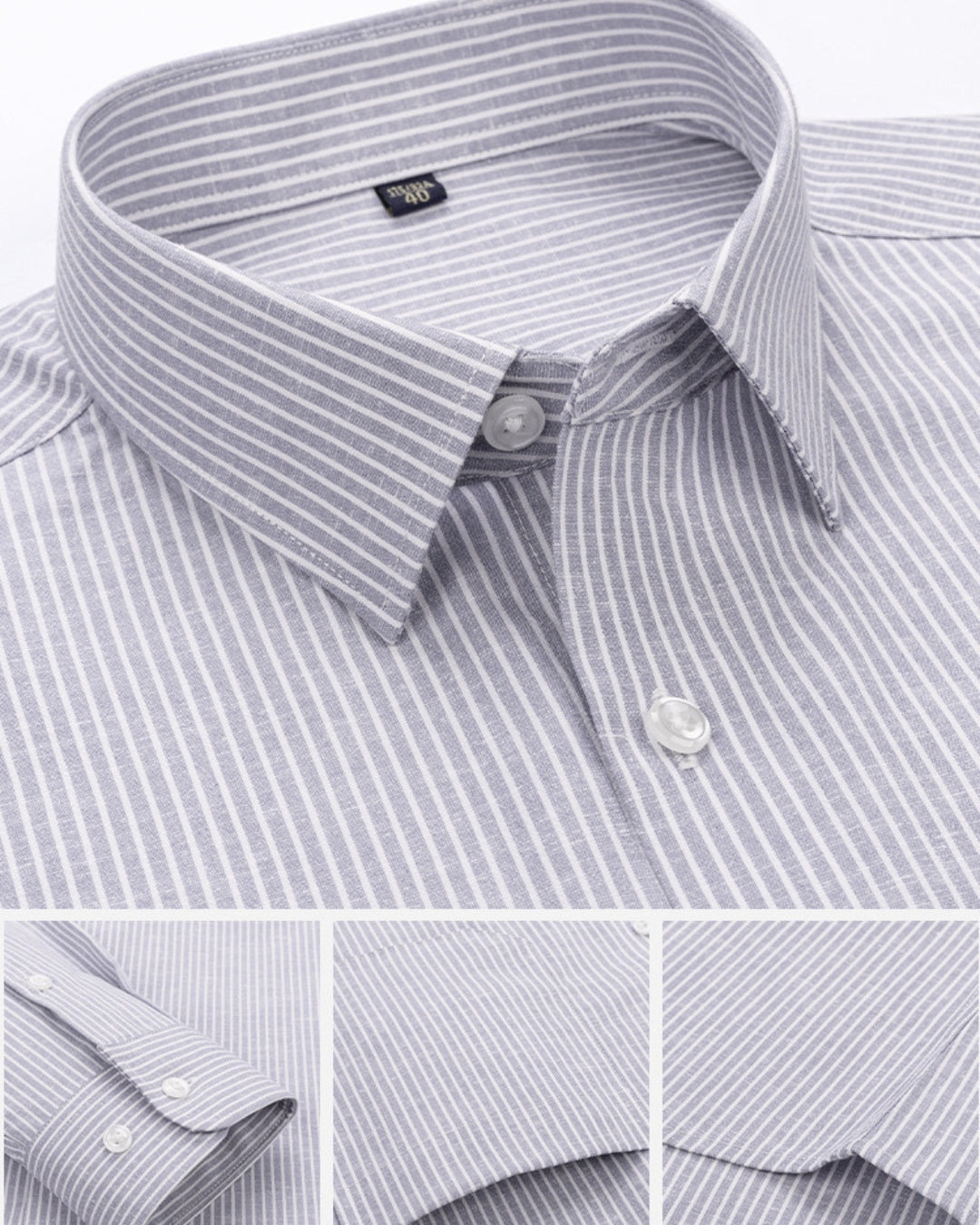 Stripe Oxford Shirt - Light Grey