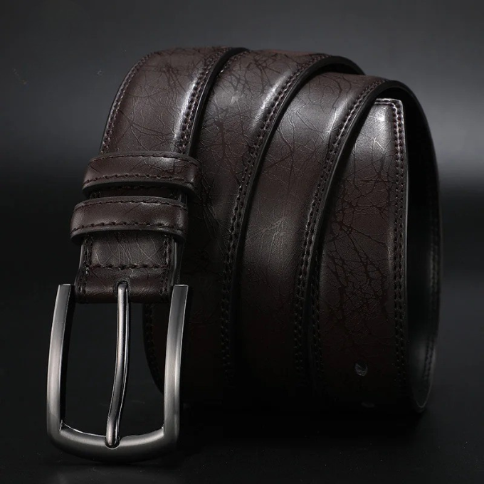 GRAYSON — Gunmetal Cowhide Belt