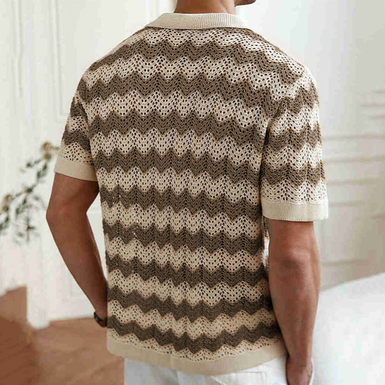 CERINNO — Chemise en maille à chevrons
