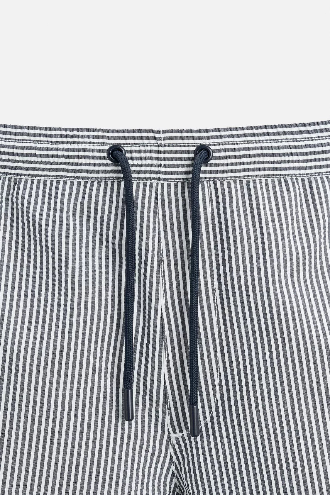 SEERSUCKER MID-LENGTH SWIMMING TRUNKS - Gray