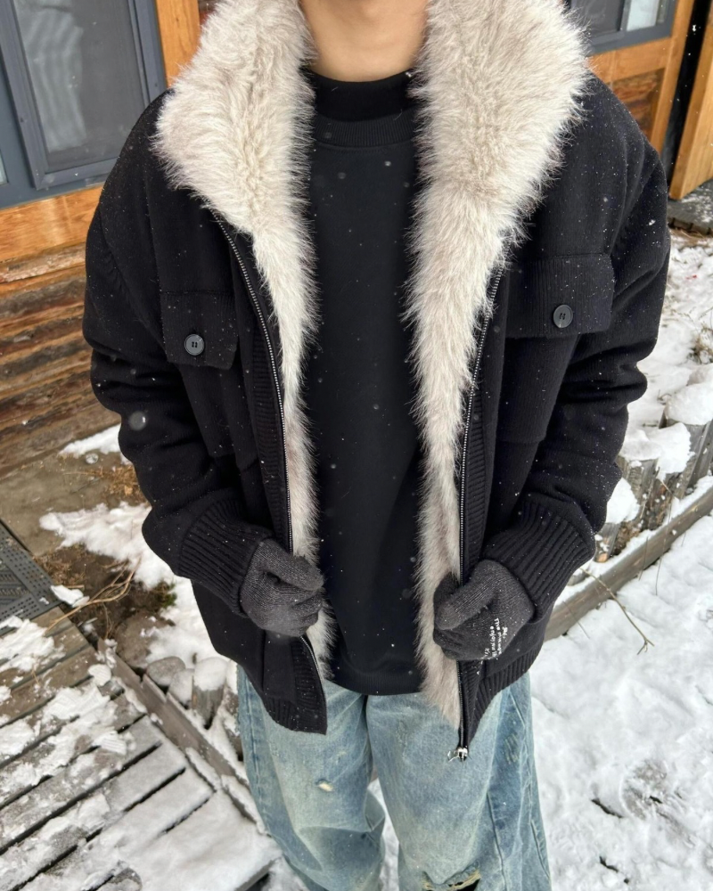 Veste utilitaire à col en fausse fourrure