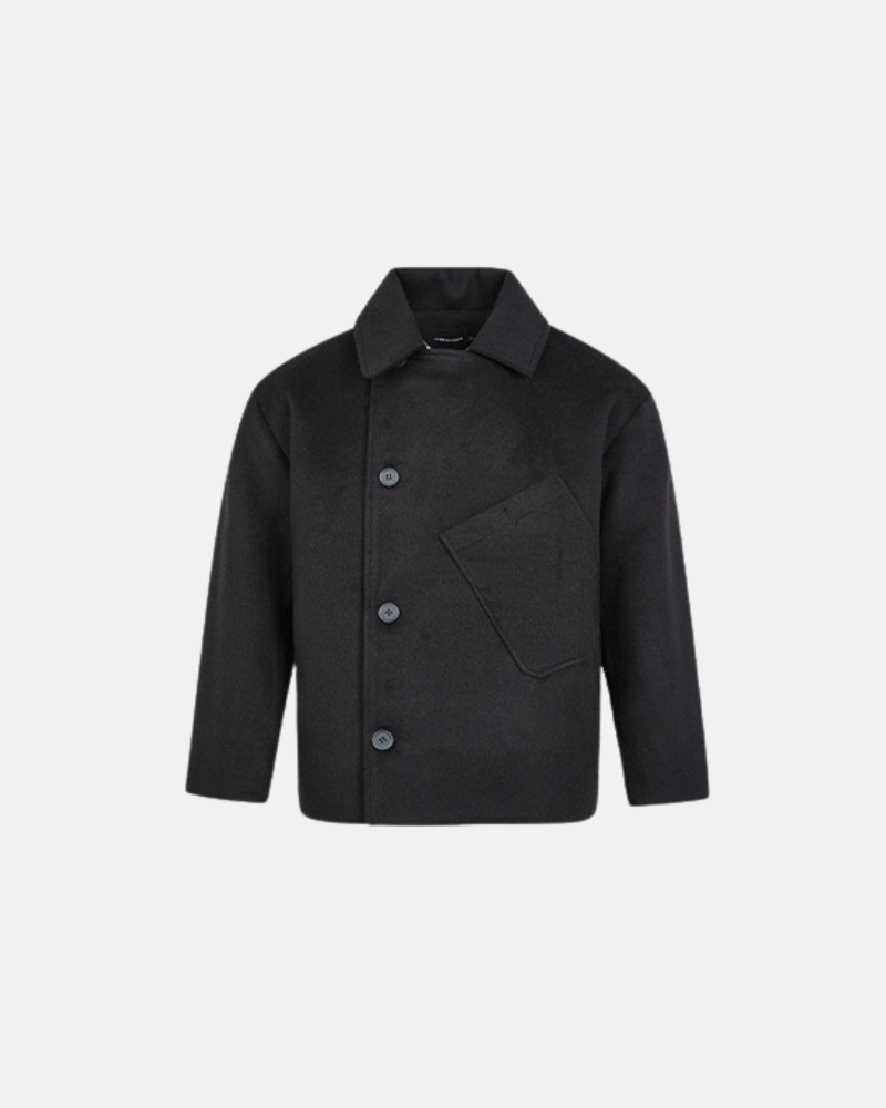 Asymmetric Pocket Wool Jacket
