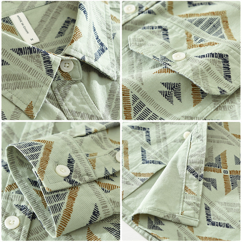 AZARIO — Patterned Cotton Shirt