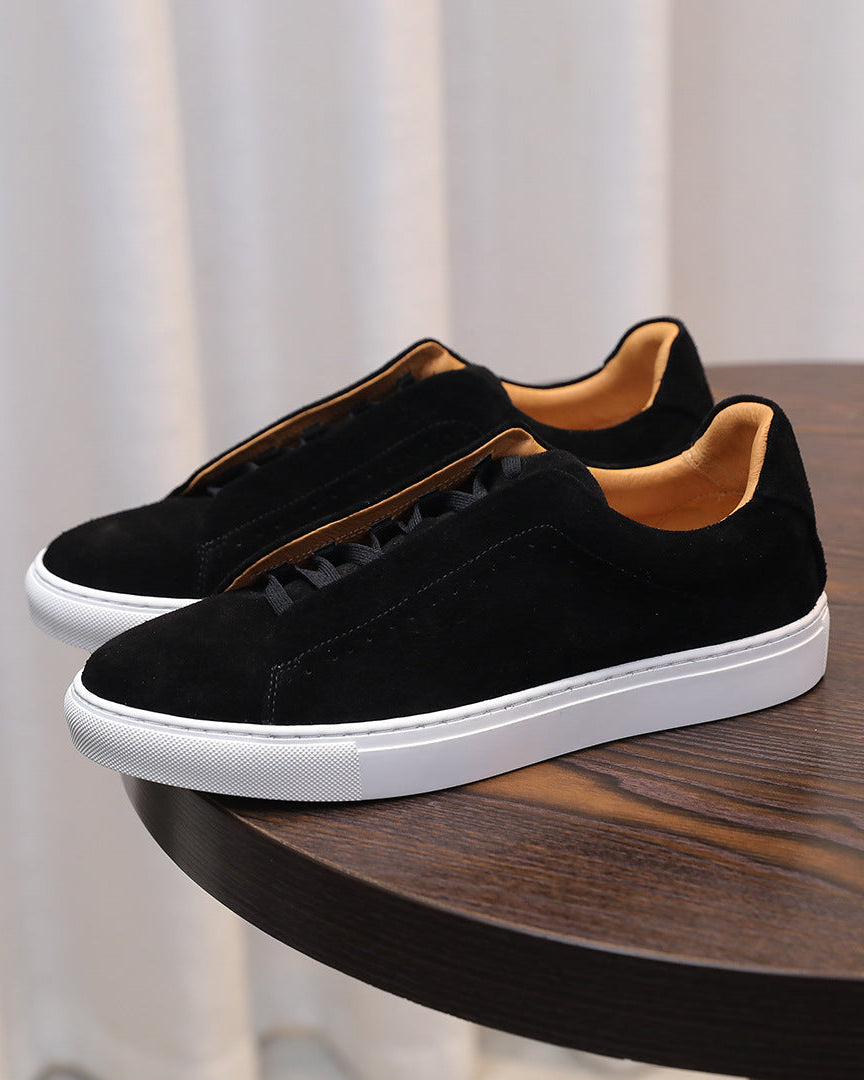 The Softey® Suede Low Sneakers - Black Night