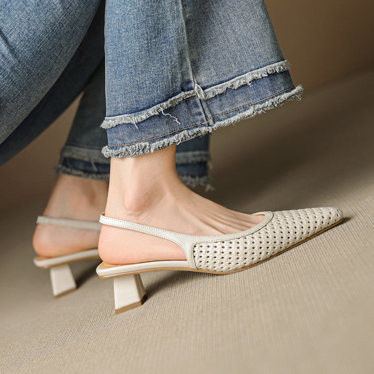 CALLIA — Woven Leather Slingbacks