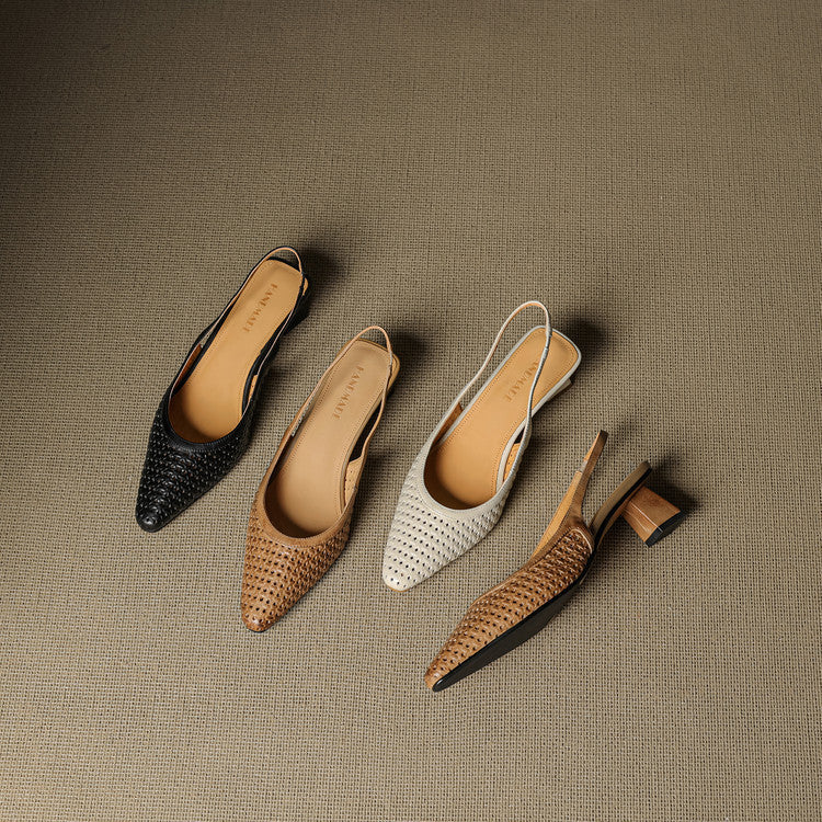 CALLIA — Woven Leather Slingbacks