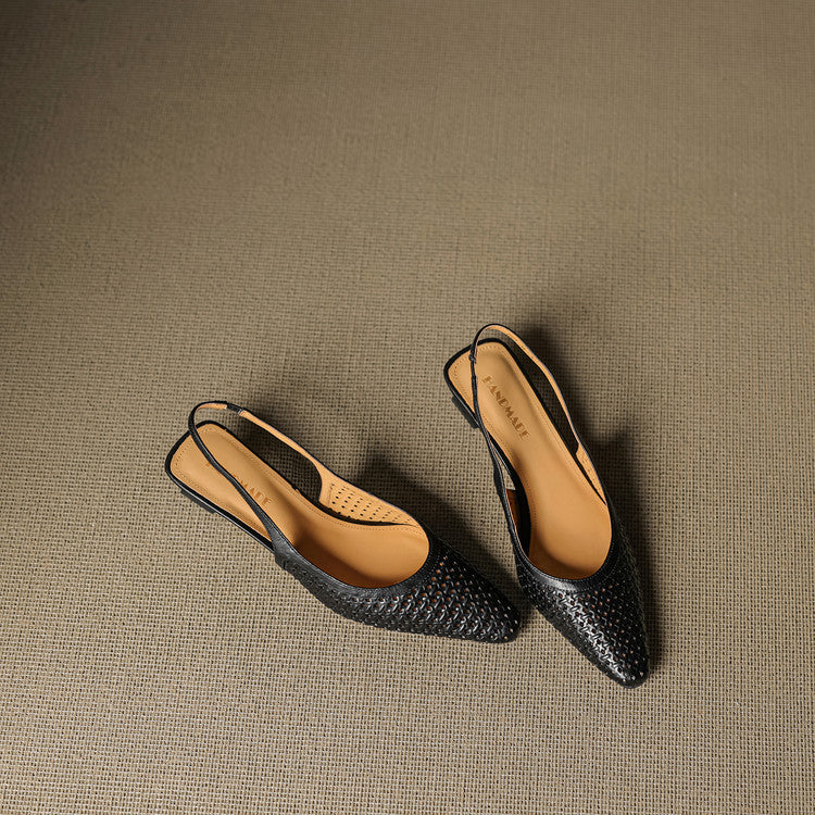 CALLIA — Woven Leather Slingbacks