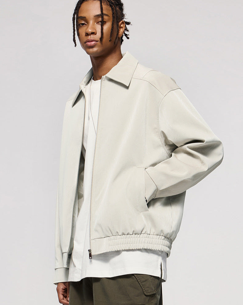 The Crinkle Effect Faux Leather Zip Jacket