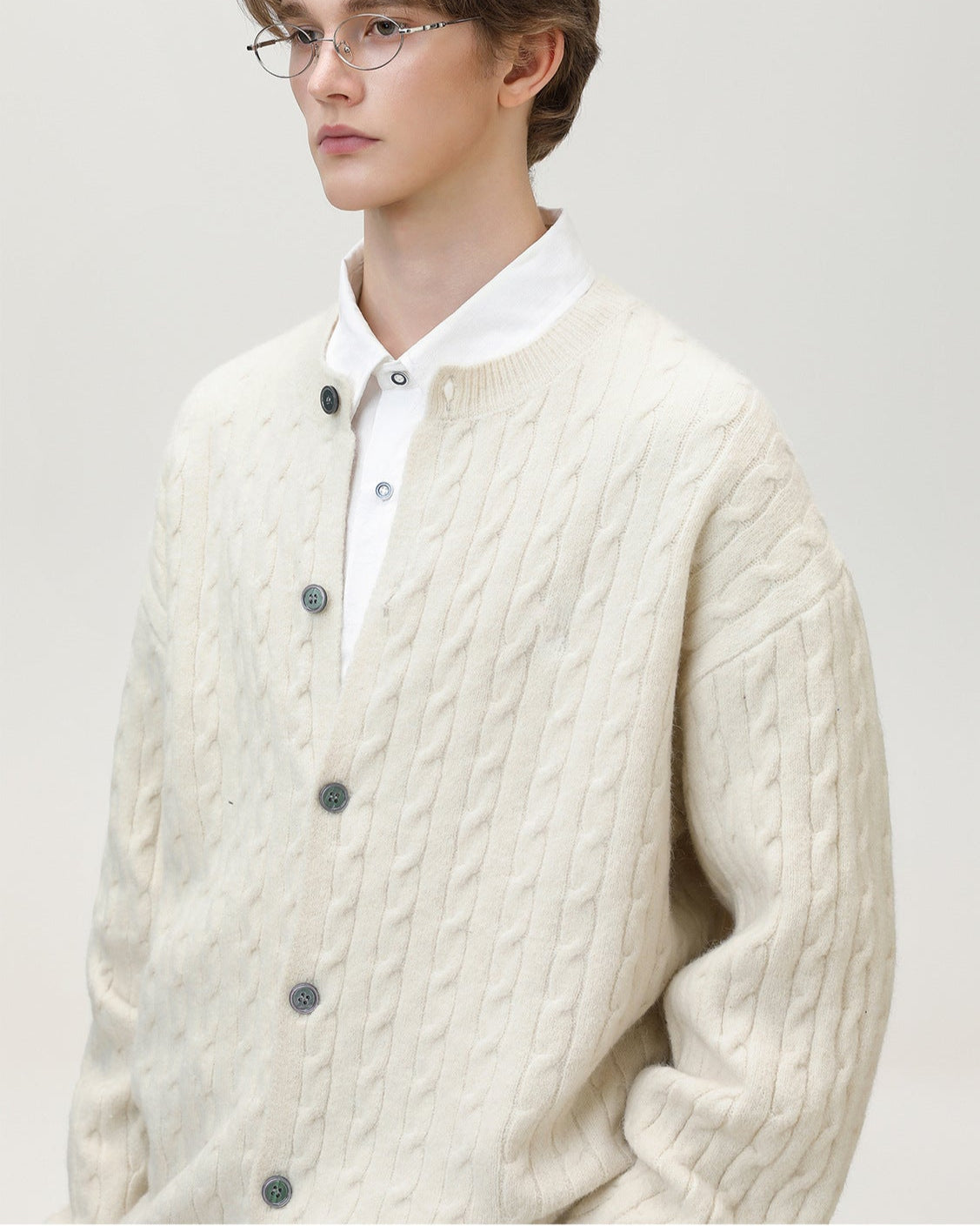 Cable Knit Button Cardigan