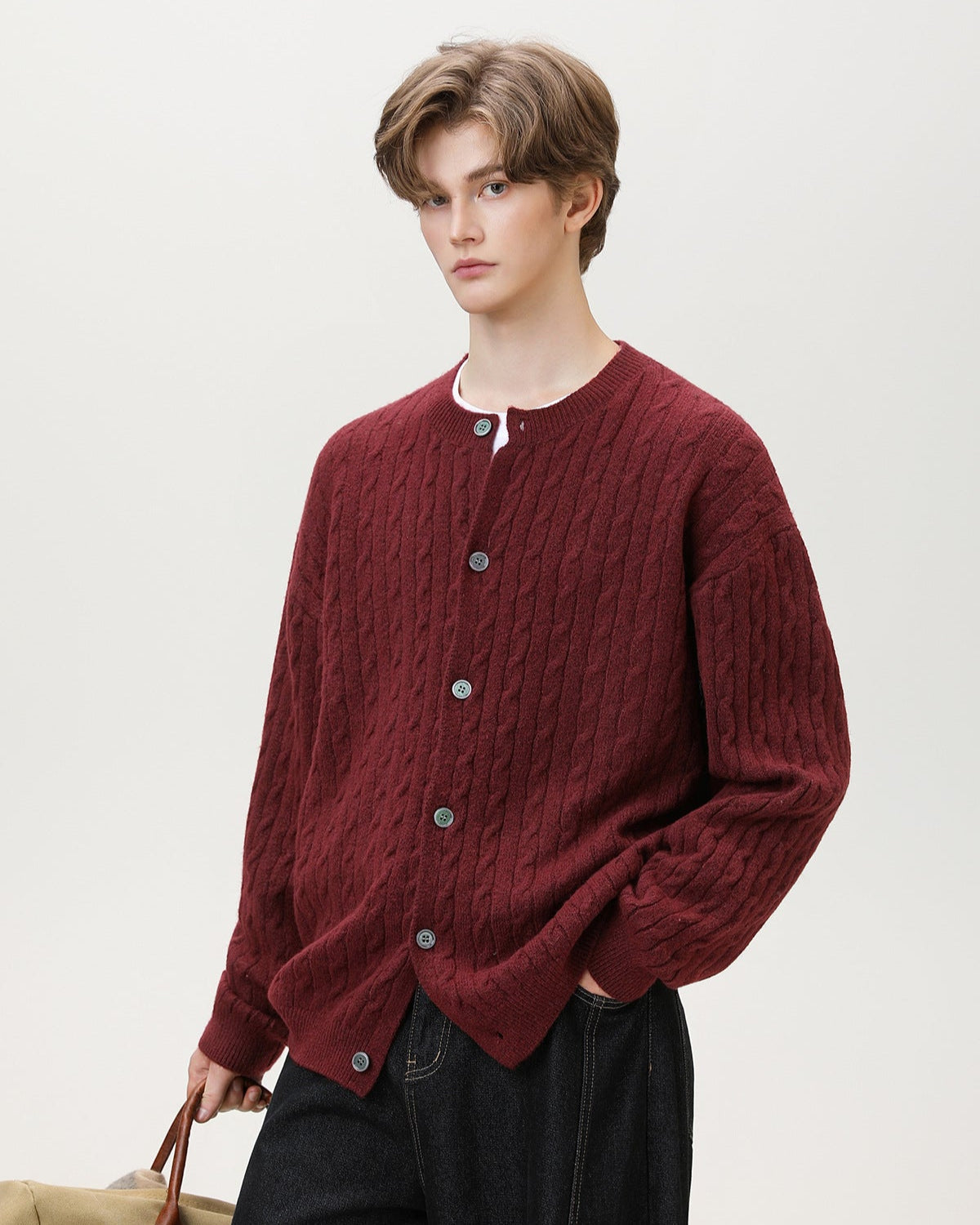 Cable Knit Button Cardigan