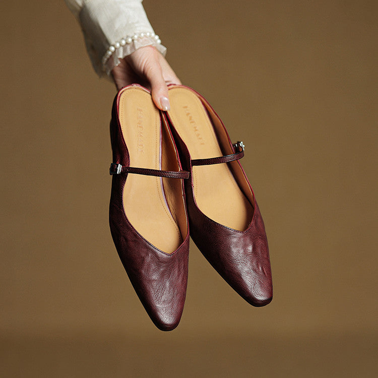 MIRELLE — Genuine Leather Mules